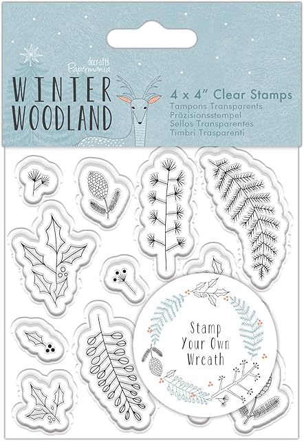 4 x 4" Clear Stamp - Winter Woodland - Wreath
