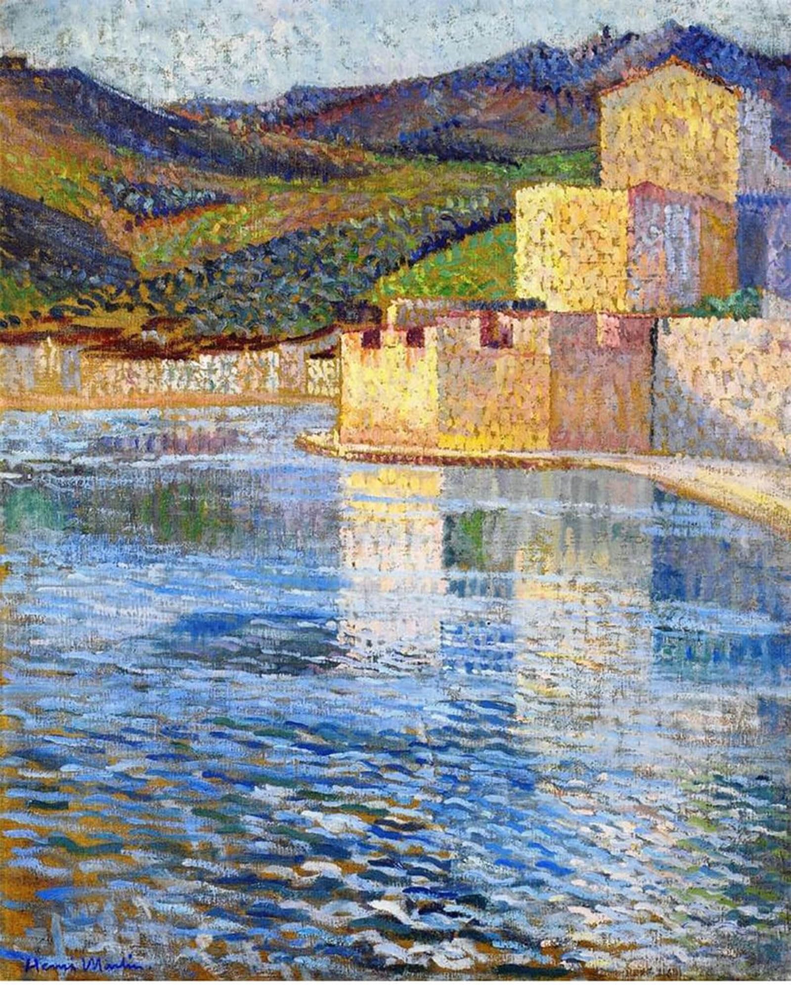 SERENDIPITP Vintage Picture Print on Canvas Wall Art Poster the Ramparts of Collioure by Henri Artwork Print Poster for Wall Decor 60x90cm