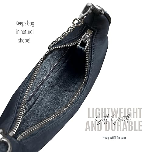 Miniatura 3 de Purse Organizer for Re Edition 2005 Bag Organizer, Re Edition 2005 Bag Insert, Handmade Snug Sturdy Felt Organizer with Silver Zipper (Lime)