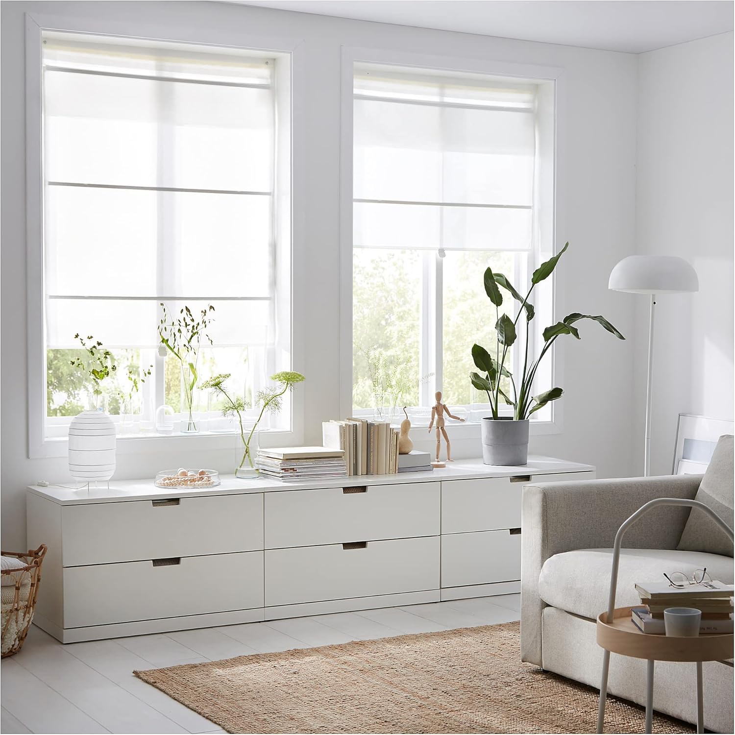 RINGBLOMMA Roman Blinds, White, 80 x 160 cm