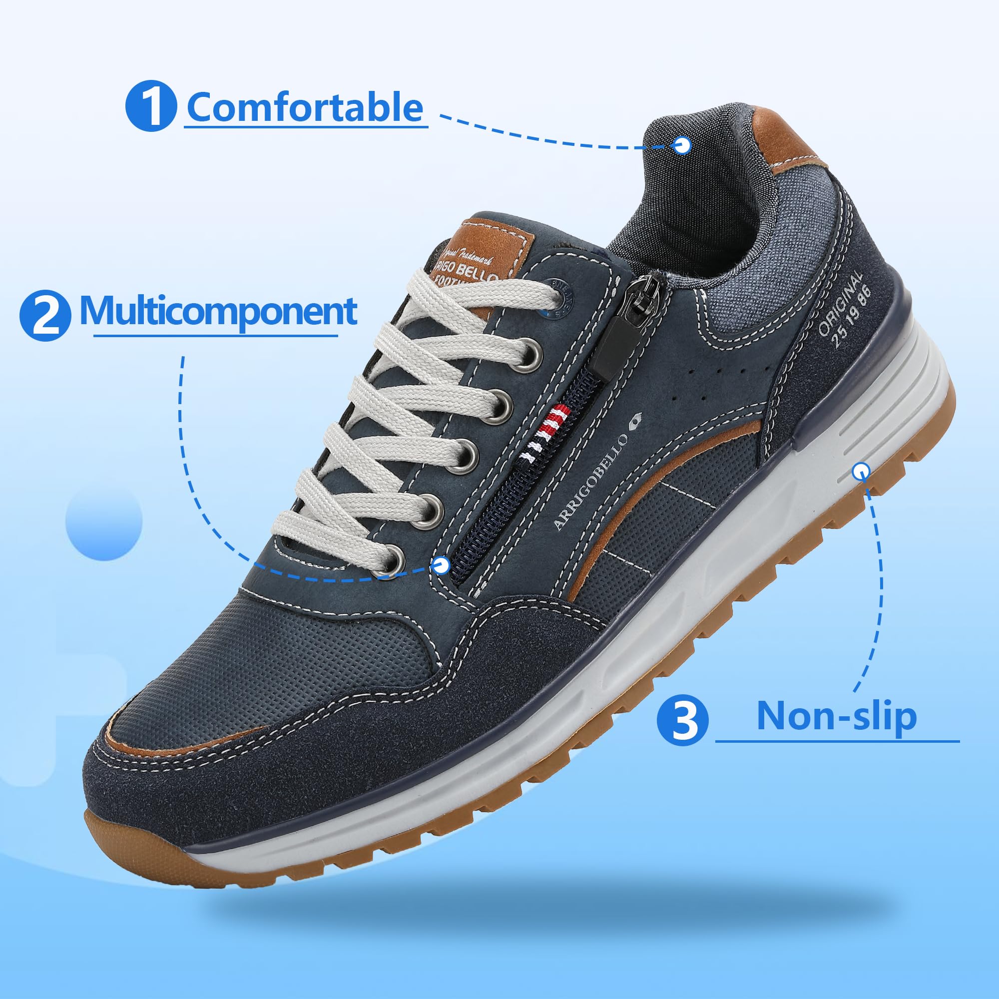 ARRIGO BELLO Herren Sneakers Freizeitschuhe Schuhe Wanderschuhe Laufschuhe Wanderschuhe Laufschuhe Leichtgewicht Outdoor Gemütlich Größe 41-46