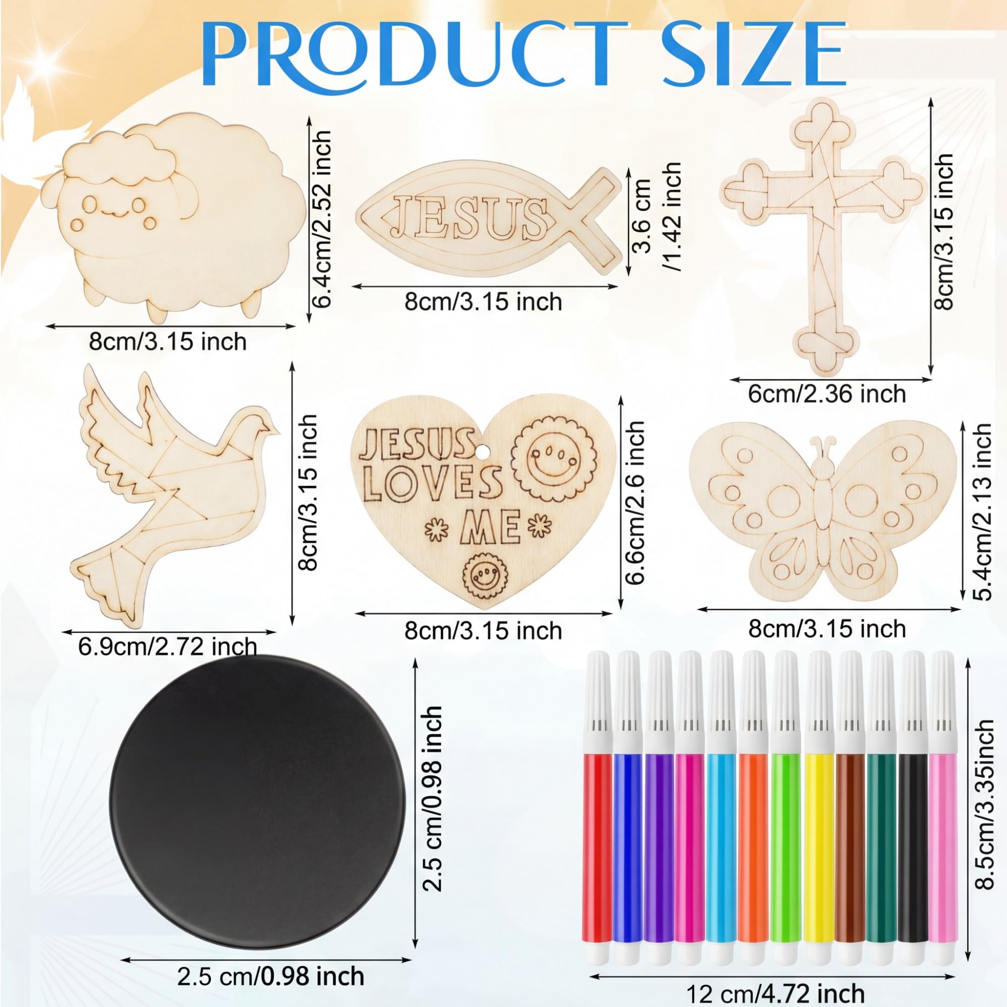 Goktvai Kit 12 Lavoretti Girasole In Legno Per Bambini – Dio Dice Che Sei... – Scuola Domenicale E Attività Cristiane