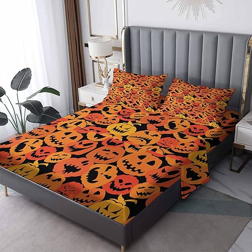 Miniatura 170 de Sábanas de murciélago tamaño individual – Juego de sábanas de Halloween para niños y niñas, juego de sábanas en blanco y negro, microfibra suave