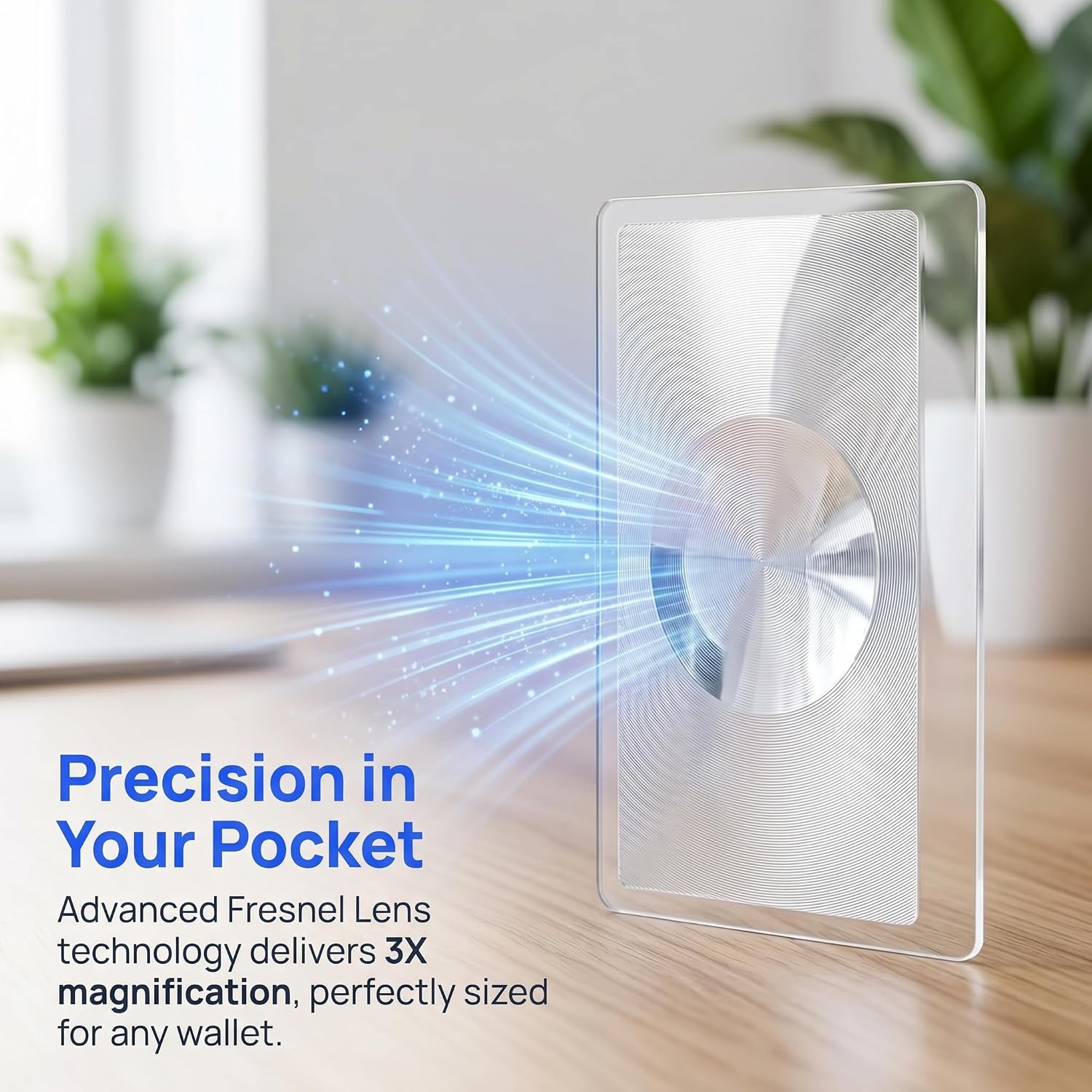 8 Pack Credit Card Magnifier Fresnel Lens Card, 300% Magnification, Flexible Pocket Magnifying Glass for Reading and Fire Starting, with Protective Sleeves