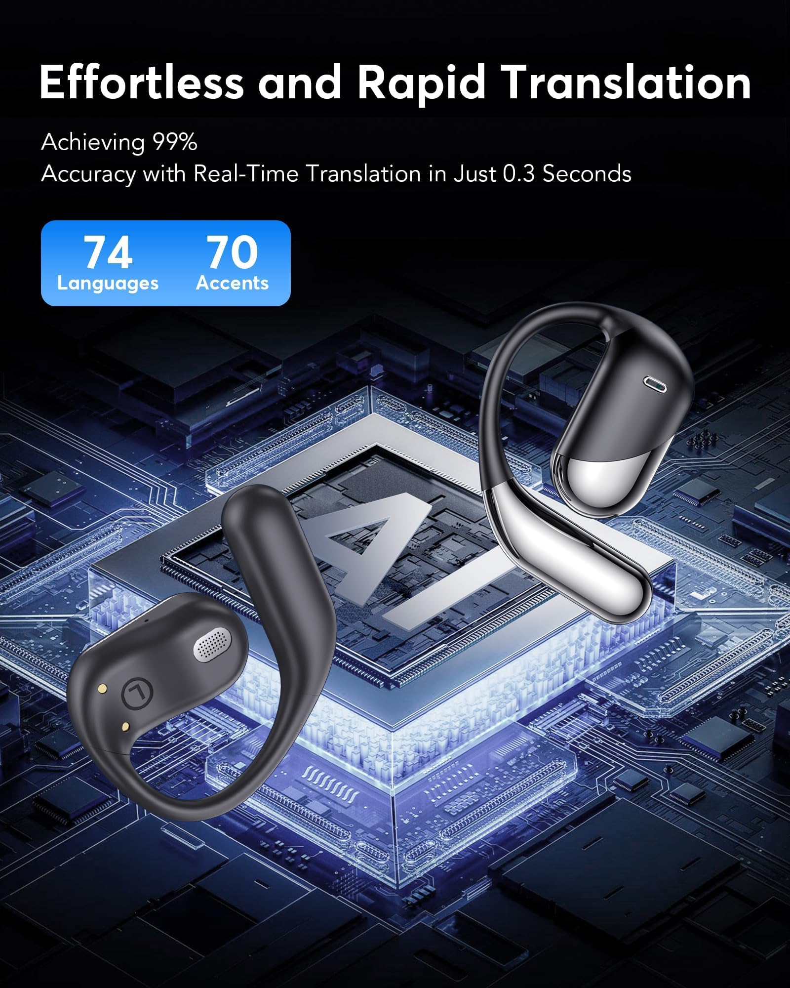 Traduzione Auricolari AI 144 Language Translator Earbuds - Dettaglio