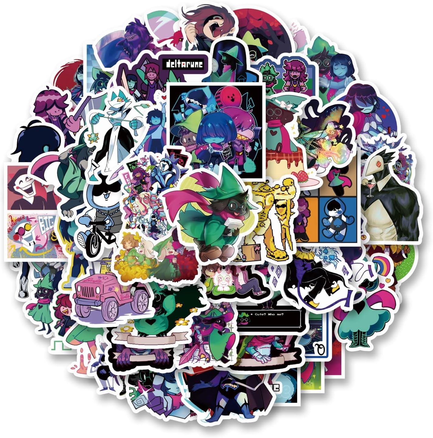 50pcs Deltarune Stickers Pack, Aesthetic Cartoon Cute Vinyl Waterproof Decals for Water Bottle,Laptop,Phone,Skateboard,Scrapbooking,Bumper for Party Supply image 4