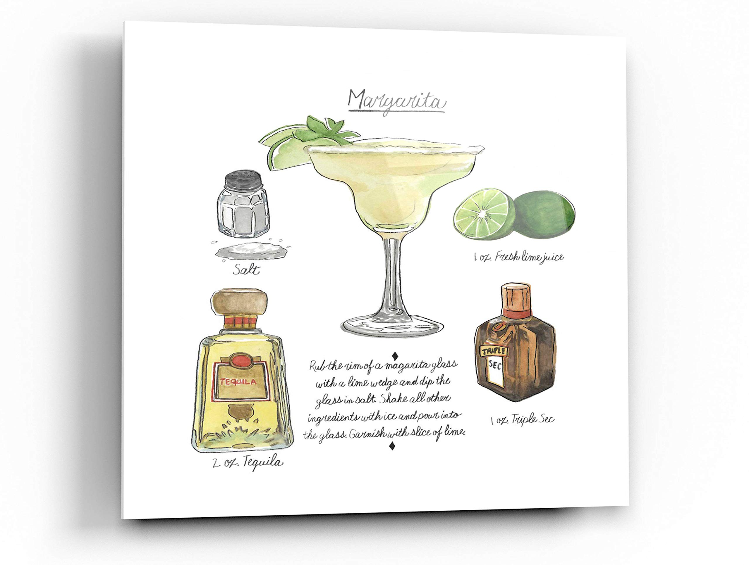 Epic Art 'Classic Cocktail - Margarita' by Naomi McCavitt Acrylic Glass Wall Art, 24