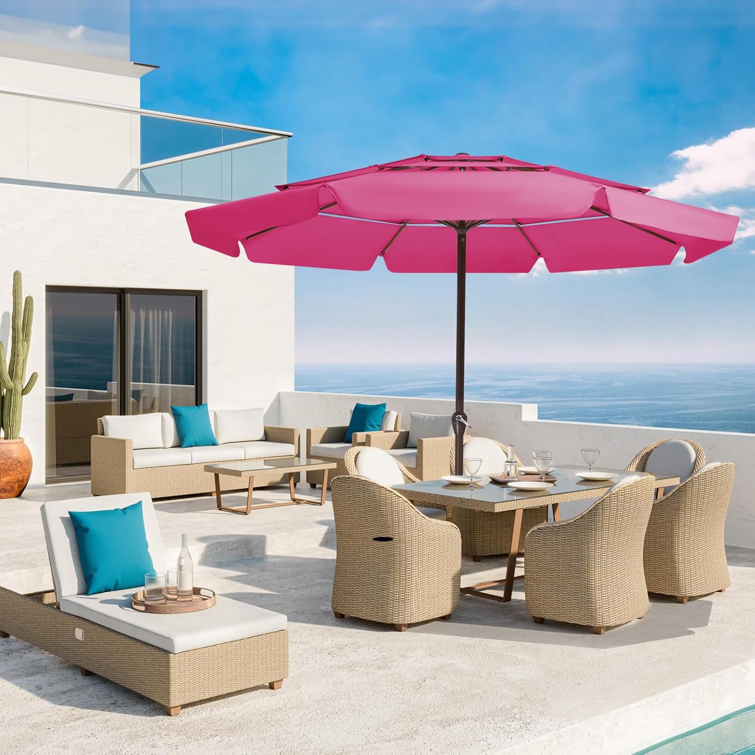 Stay Cool in Style: The JEAREY 12 FT Patio Umbrella Review!