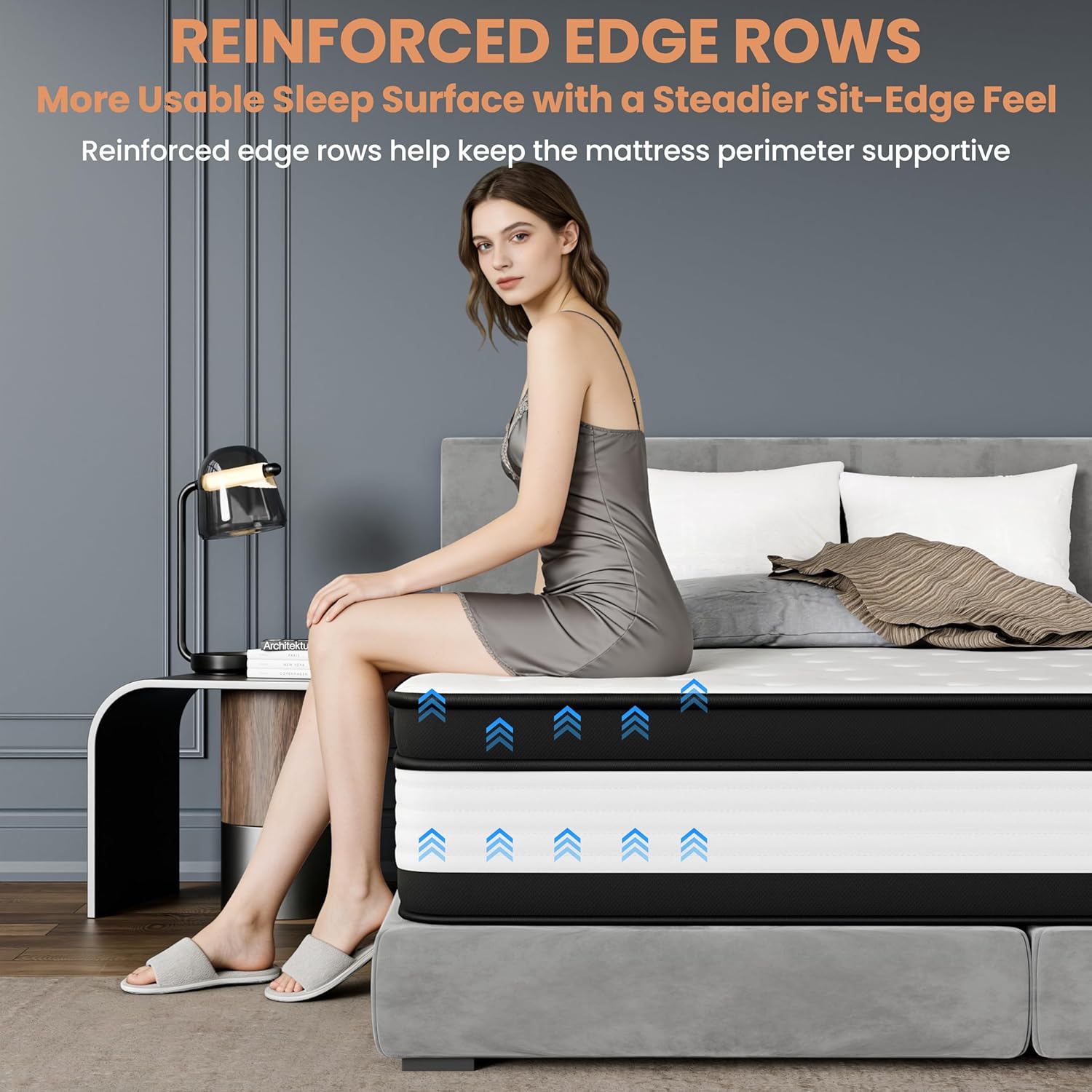 12 Inch Queen Mattress Hybrid Memory Foam with Individually Wrapped Pocket Springs, Medium Firm Bed in a Box for Pressure Relief Motion Isolation Edge Support, Breathable Design CertiPUR-US Certified