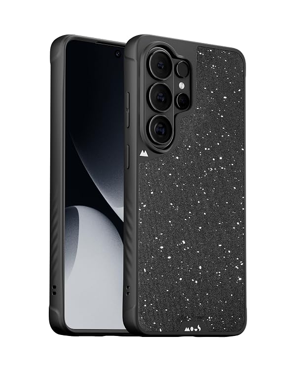 Mous for Samsung Galaxy S25 Case MagSafe Compatible - Limitless 6.0 - Black Speckled Fabric - Protective Shockproof Phone Cover by Mous - Used condition - US$38.49