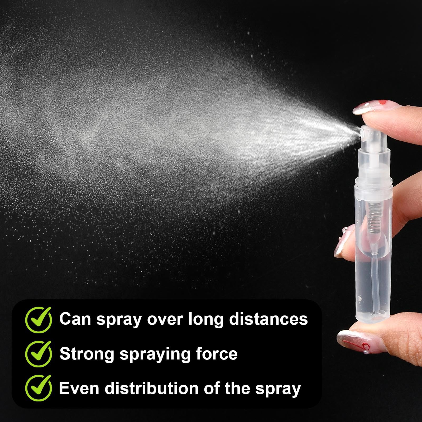 Mini-Sprühflaschen, 3 ml, transparente Kunststoff-Sprühflaschen, nachfüllbarer Parfümzerstäuber, feiner Nebel, Parfüm-Sprühflasche, leere tragbare Probenbehälter für die Reinigung von