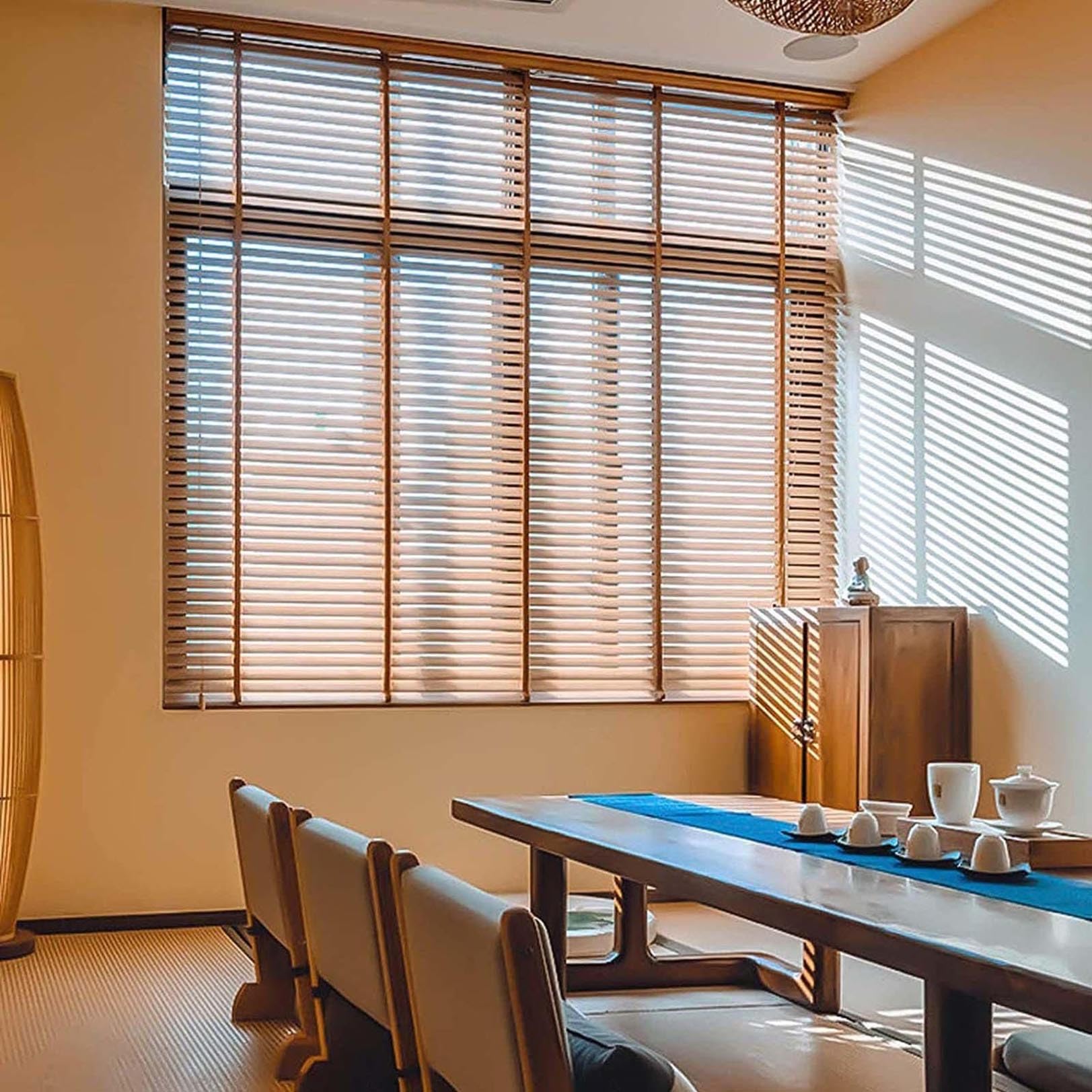 Estor veneciano de madera natural: cortinas para interior y contraventanas opacas de ventana