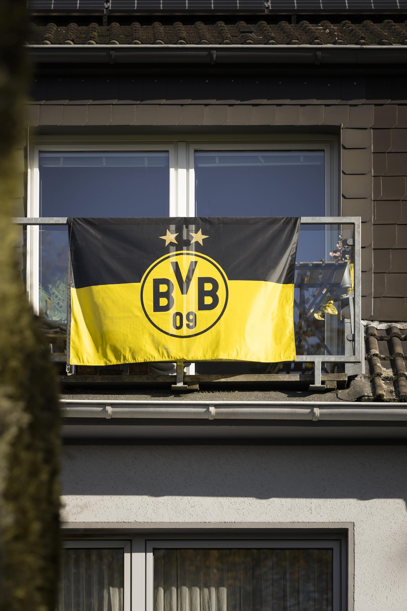 Borussia Dortmund Levantar la bandera Dortmund, Unisex, Negro/Amarillo, 150x100