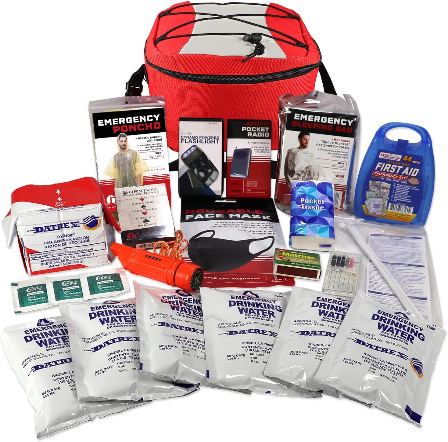 Bug Out Pal Emergency Survival Kit in Waterproof Insulated Cooler Bag with Crucial Survival Tools, Water, Rations and Supplies. Portable Survival Kit for Dorms, Cars, Boats - Go Bag Survival Kit.