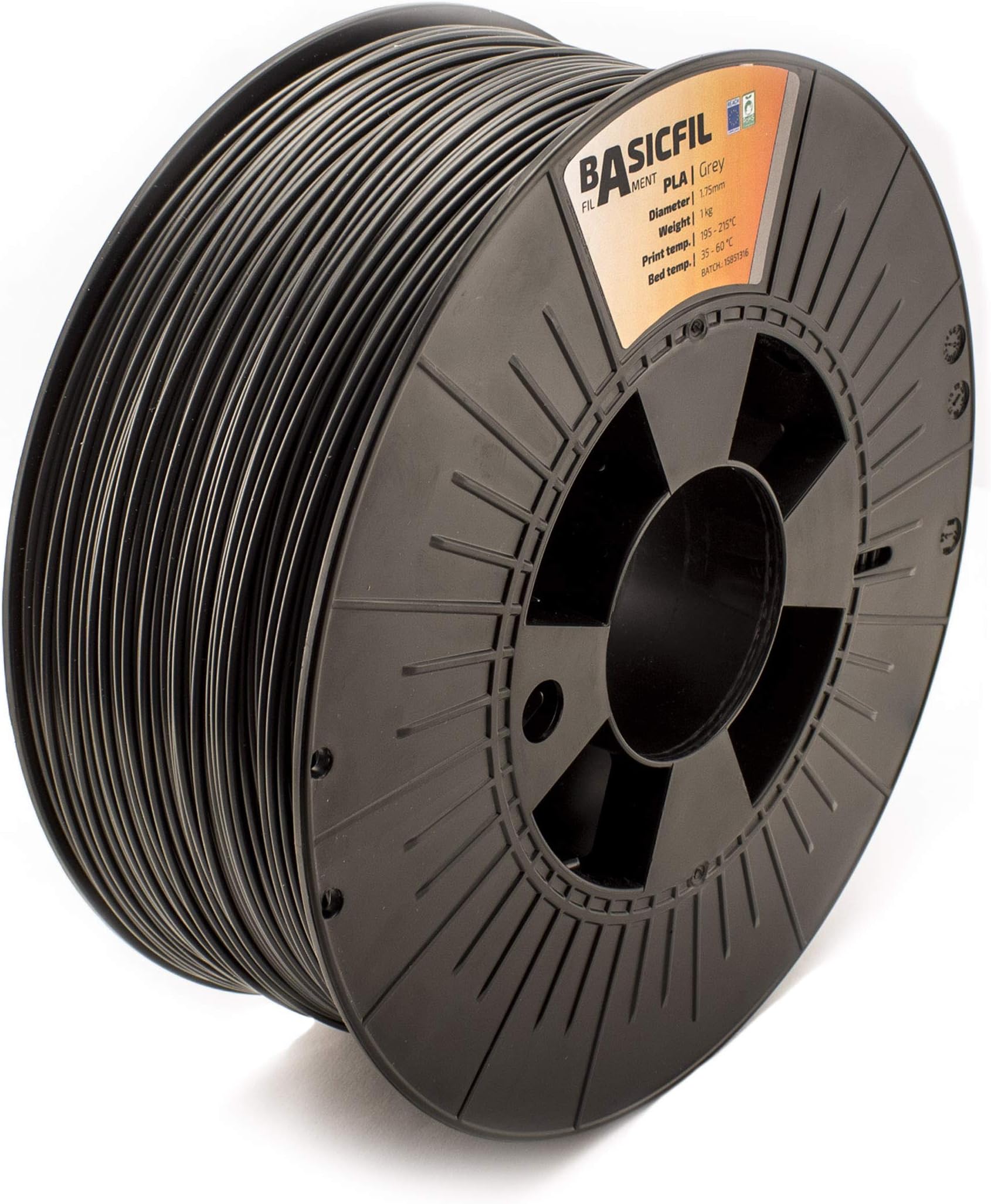 BASICFIL PLA 1.75mm, 1 kg, 3D printing filament , Grey