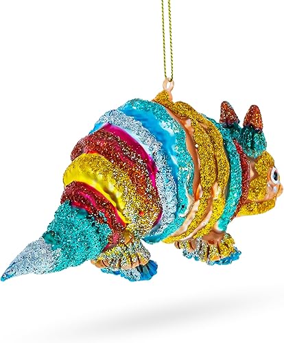 Miniatura 3 de BestPysanky Adorno navideño de cristal de armadillo arcoíris