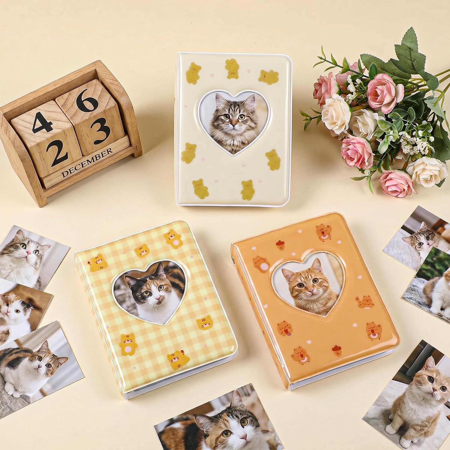 3Pcs Mini Photocard Binder,Heart Hollow Photocard Binder Mini image 5
