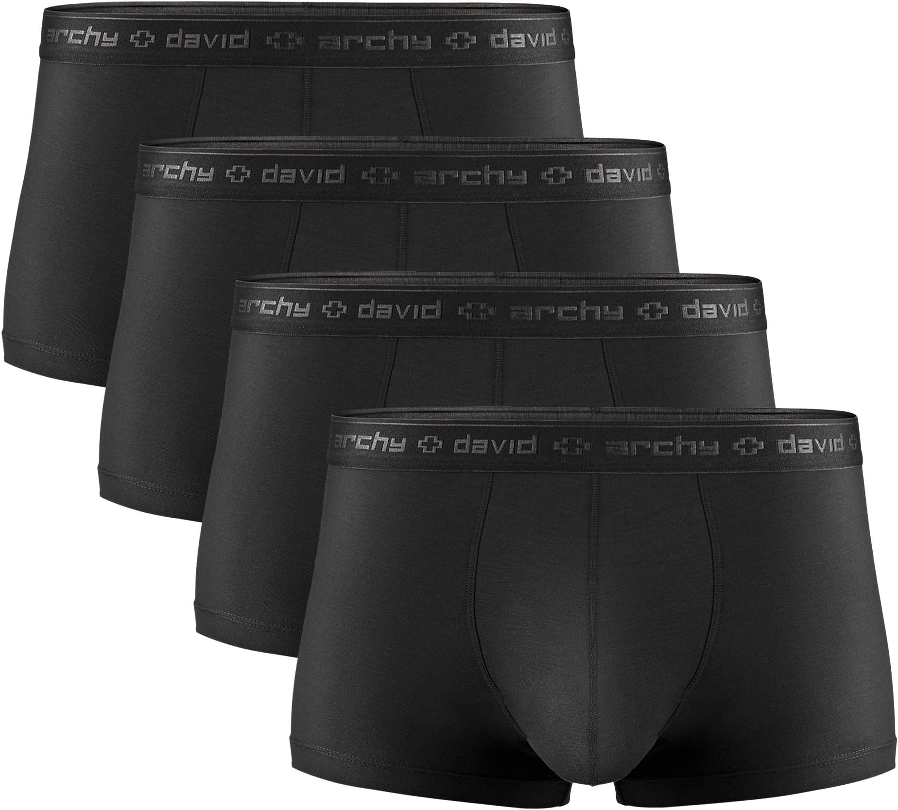 Mens Boxer Briefs 40S Bamboo Fibre Breathable Soft Men's Trunks with Open-Fly Long Underwear Boxer Shorts