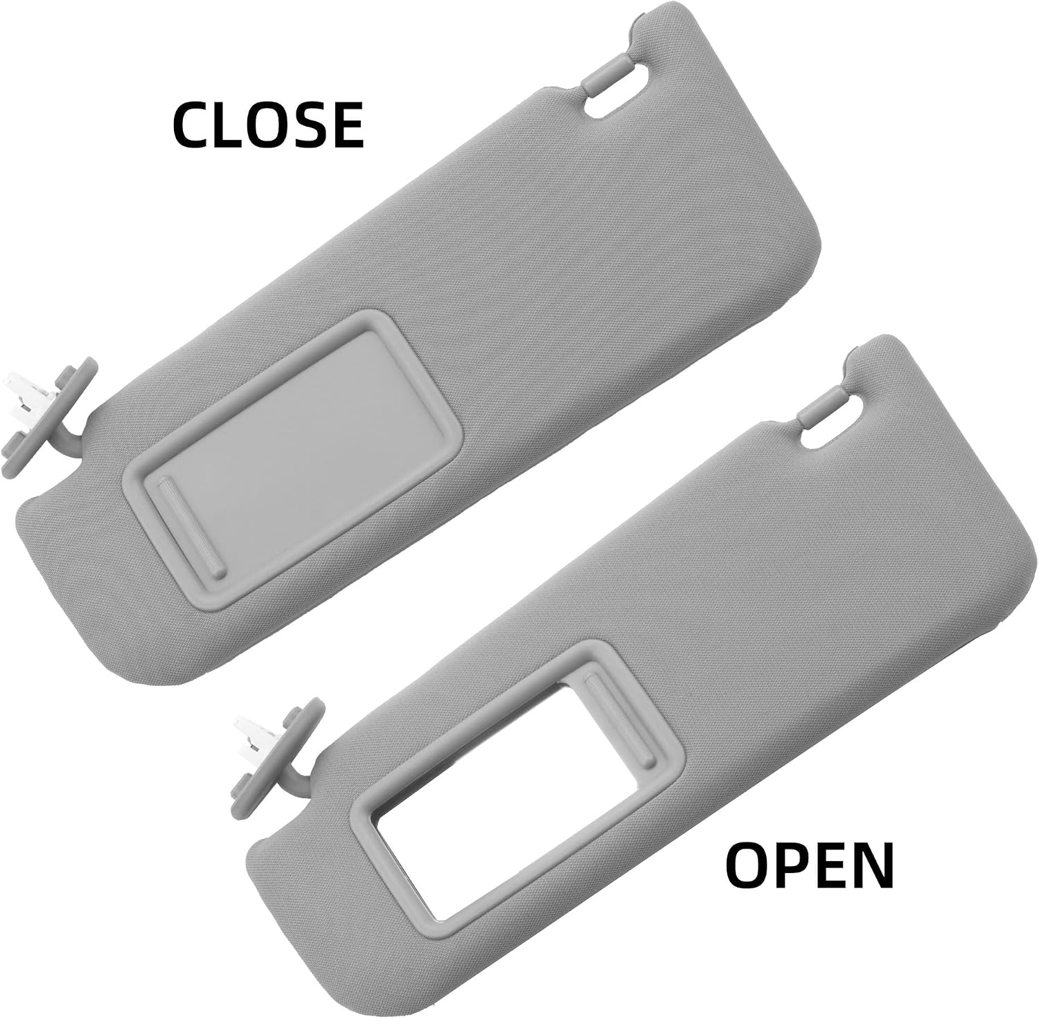 Dasbecan Left Driver Side Sun Visor with Light Compatible with Toyota Camry 2012-2017 Gray 74320-06610-B1 74320-06610-B2 74320-06611-B2 74320-33F40-B0