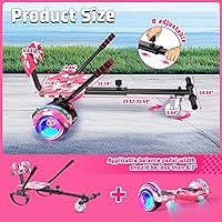 Vista 3 de Scooter con accesorio de asiento para niños y adultos, scooter de equilibrio de 6.5 pulgadas y 8.5 pulgadas con altavoces Bluetooth y luz LED