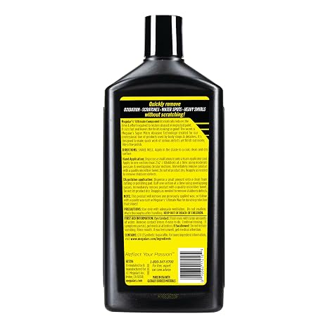 Meguiar's Ultimate Compound Autopolitur - Hochleistungs-Politur für Spiegelglanz und Kratzerentfernung Klarlacksicher Für Hand- und Maschinenanwendung 450ml G17216EU