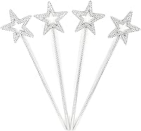 Vista 3 de Varita de ángel de estrella de 13 pulgadas varita de princesa de hadas plateada