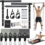ALongSong Pilates Equipment Pilates Reformer Bar Set with Resistance Bands 180LBS/240LBS for Home Gym Workout Fitness Yoga Twisting Squat Strengthen Muscles Enhance Flexibility Body Shaping