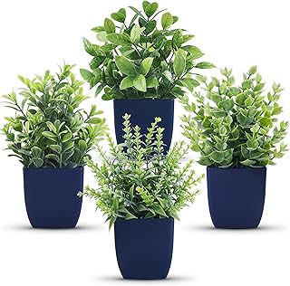 Der Rose 4 Pack Small Fake Plants Artificial Plants Indoor Office Desk A...