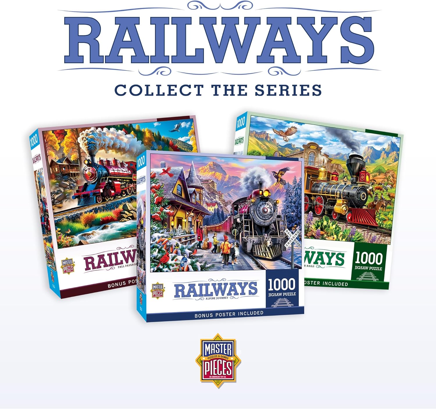 MasterPieces 1000 Piece Train Jigsaw Puzzle for Adults, Family, Or Youth - Fall Passage - 19.25"x26.75"