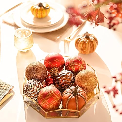 Miniatura 4 de Valery Madelyn Adornos de bola de Navidad rojos y marrones de 70 unidades, adornos inastillables para árbol de Navidad, paquete económico para