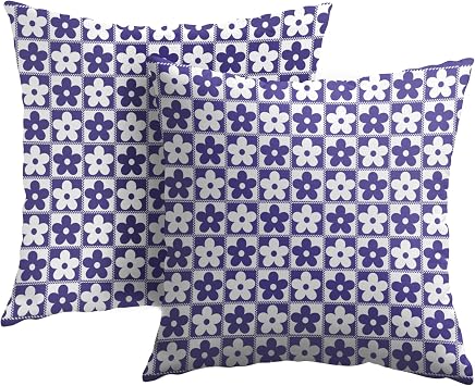 Blossom Cushion Case 2 Packs 20x20 in Throw Pillow Cases Modern Flower Home Decor for Bed Chair