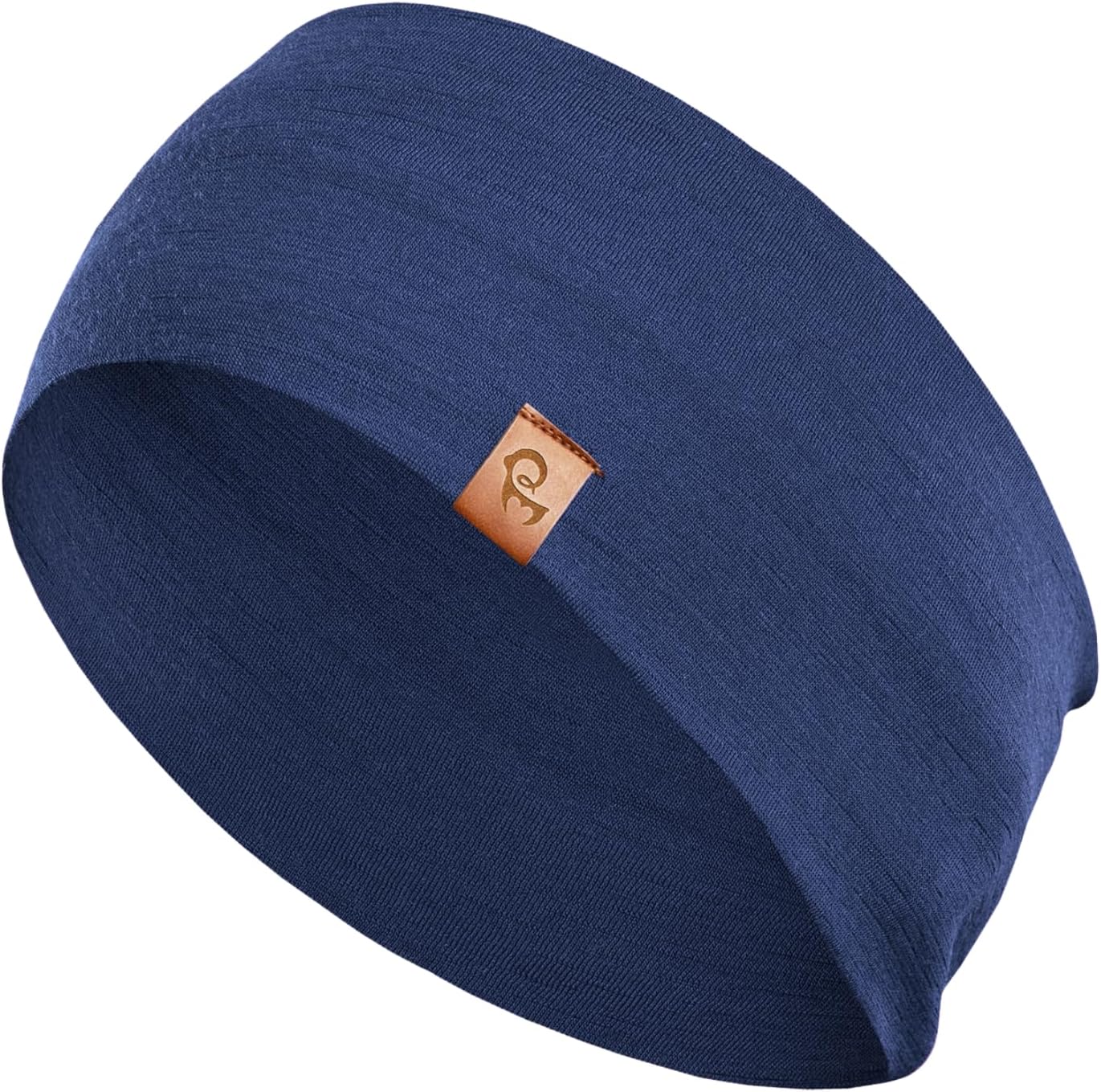 menique 100% Merino Wool Headband for Women Non Slip Stretchy Workout Sweatband Moisture Wicking Breathable Wide Hairband for Running Hiking Sport Gym Yoga Nurse Fashion (Black, One Size)
