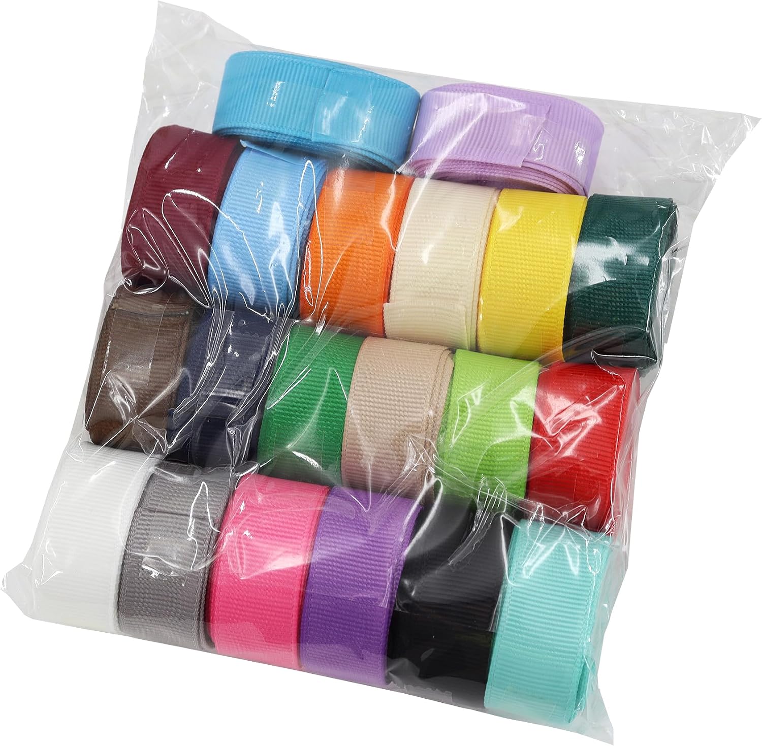 5/8 inch Solid Color Ribbon Grosgrain Ribbon, 20 Colors*2 Yards Each Total 40 Yds Per Package, Assortment 20 Colors Ribbon Perfect for Bows, Crafts, Gifts Wrapping