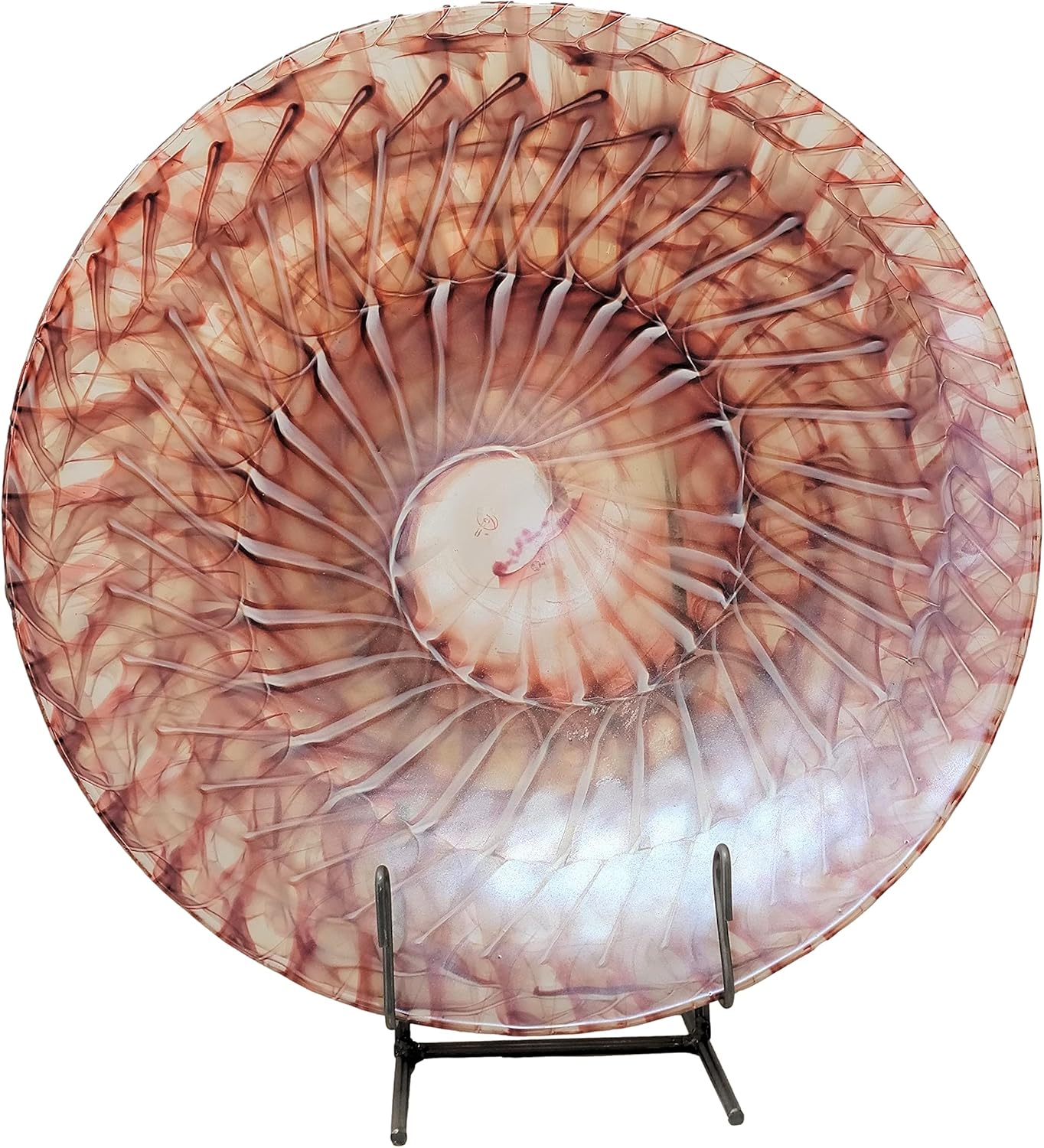 MY SWANKY HOME Luxe Heavy Duty Iron Plate Stand Display Holder Extra Large Decorative Bowl