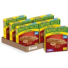 Nature Valley Wafer Bars, Pretzel Peanut Butter, 1.3 oz, 5 ct Pack of 6