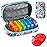 Serfeymi Weekly Travel Pill Organizer 2 Times A Day AM PM Upgraded Rainbow Pill Box 7 Day with Portable Zipper PU Leather Pill Case, Medicine Organizer for Pills, Vitamins, Fish Oils - Green-01