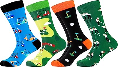 WeciBor Men's Funny Novelty Crew Socks, Cotton Casual Dress Socks Multi Pack with Fun Colorful Patterns, Size 7-15