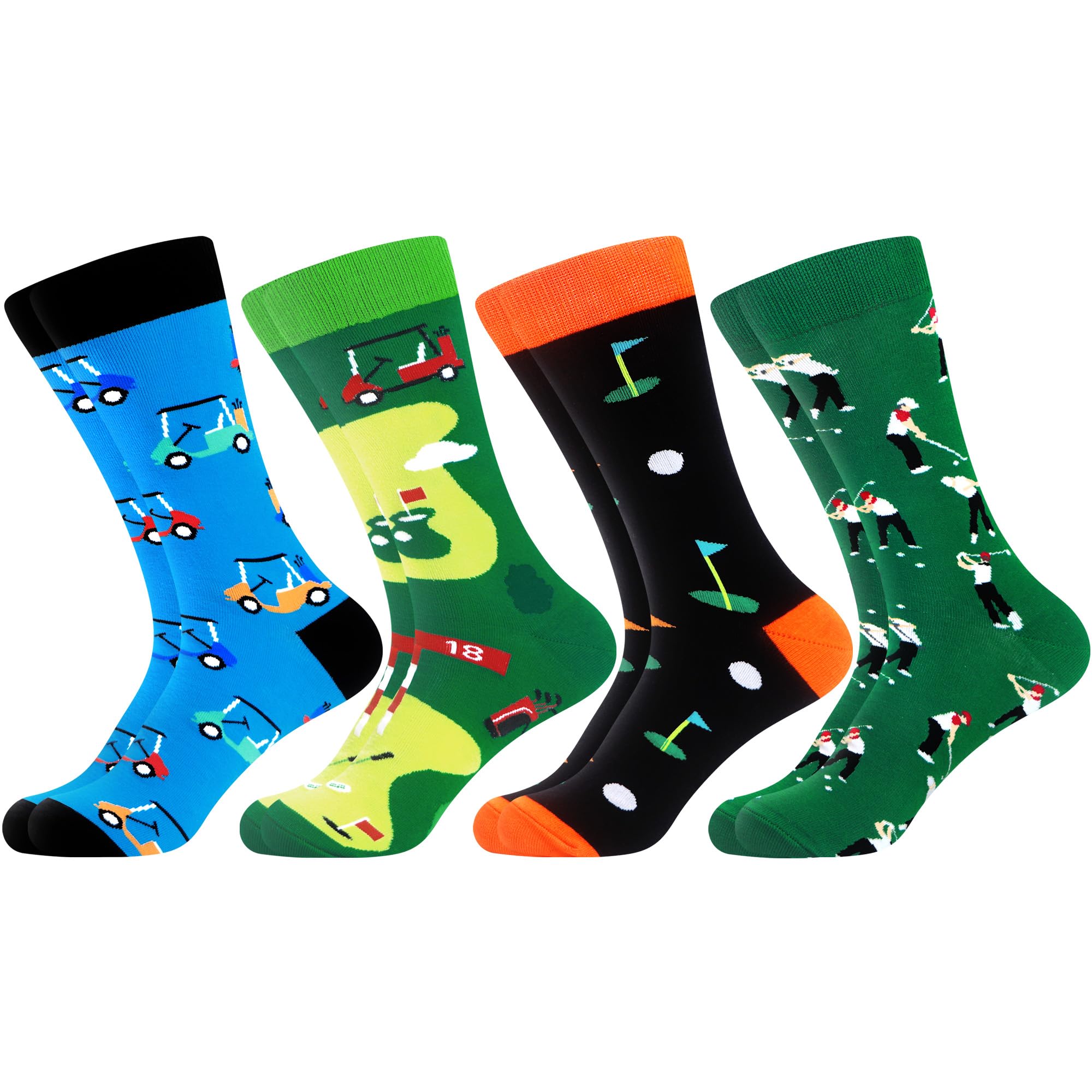 WeciBorMen's Funny Novelty Crazy Pattern Dress Crew Cotton Socks, Fun Gifts for Dad Grandpa