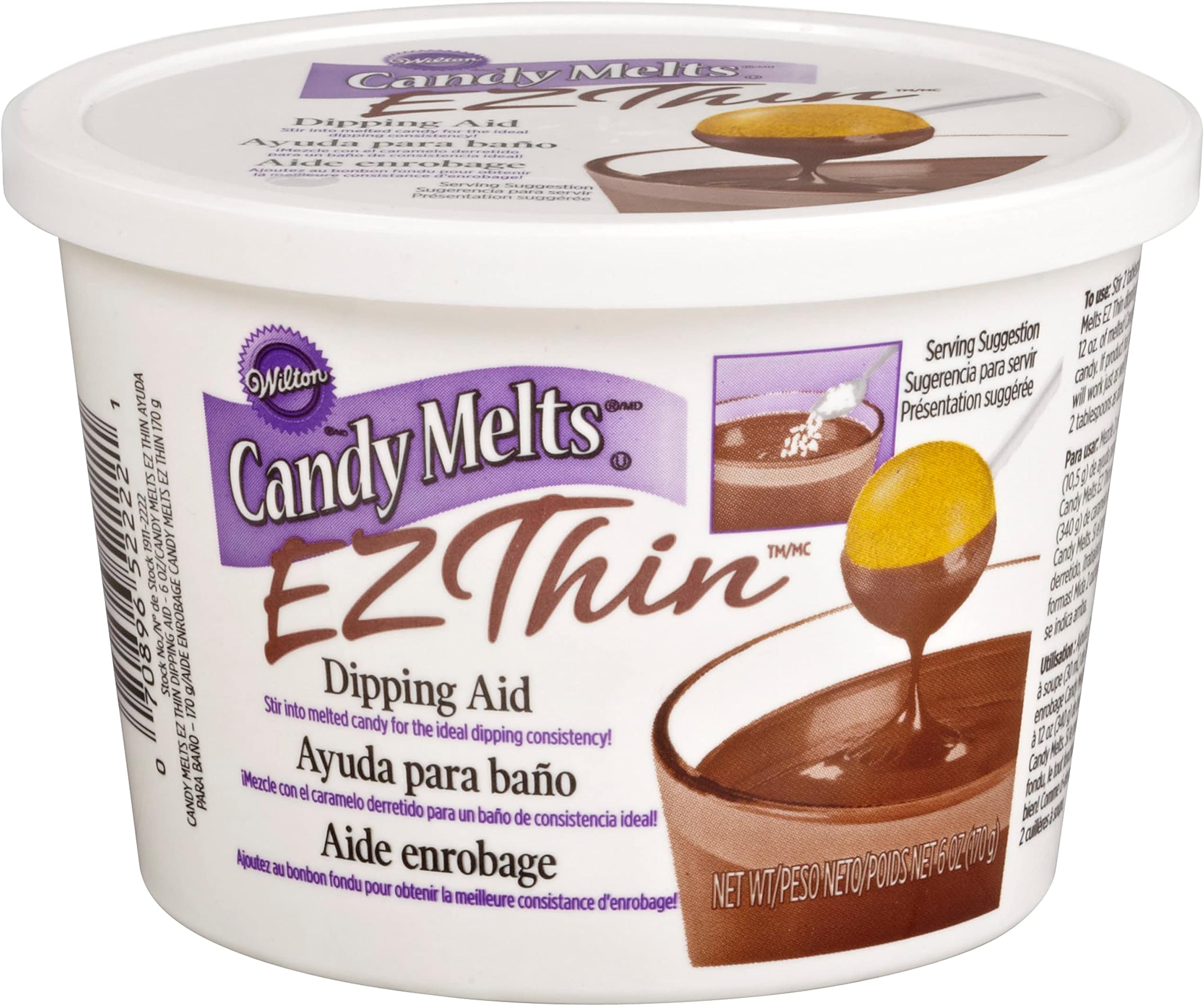 Wilton EZ Thin Dipping Aid for Candy Melts Candy for Cake Pops, Pretzels, Drizzling and Dipping, 6 oz