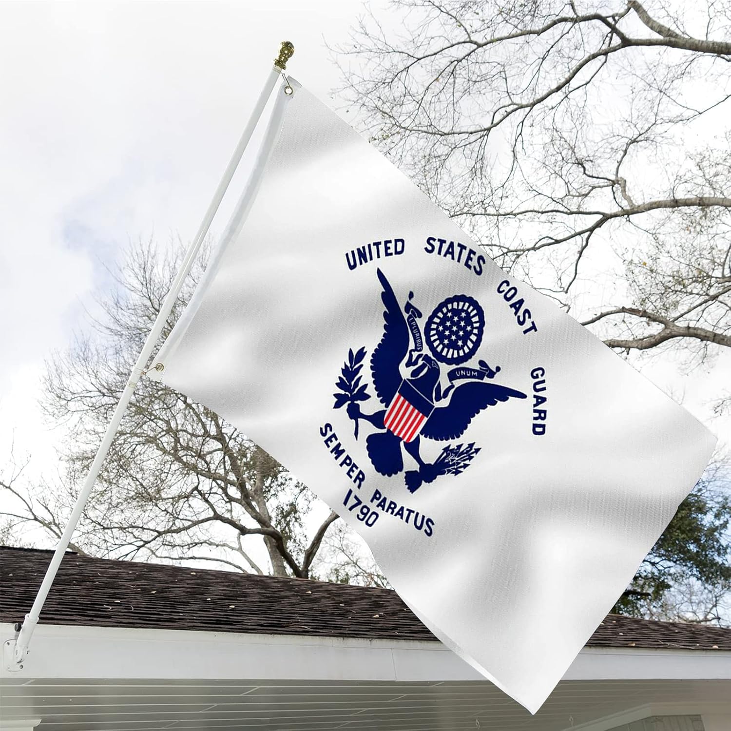 3x5 US Coast Guard Flag - United States Coast Guard Flag Double Sided USCG for Outdoors 3 Ply 200D Heavy Duty Polyester and Durable Canvas Header