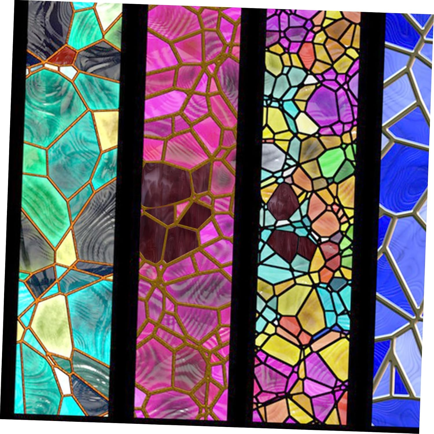 DOITOOL 10pcs Stained Glass Tiles for Crafting Deep Mica Glass Sheets for Projects for Church Murals and Decorative Art Light-transmitting Tiles