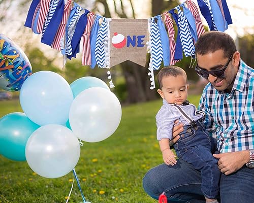 Miniatura 4 de Ofishally - Decoración de fiesta para el primer cumpleaños  Cartel de cumpleaños de pez grande para accesorios de cabina de fotos, el mejor