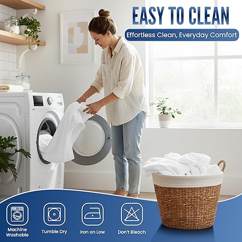 Miniatura 6 de LUX Décor - Protector de colchón de rizo completo 100 % impermeable, parte superior de tela de toalla suave, sin ruido, funda de colchón absorbente