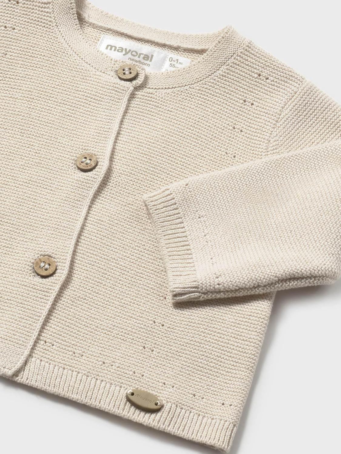 Mayoral Knit Long Cardigan for Baby-Girls Wheat