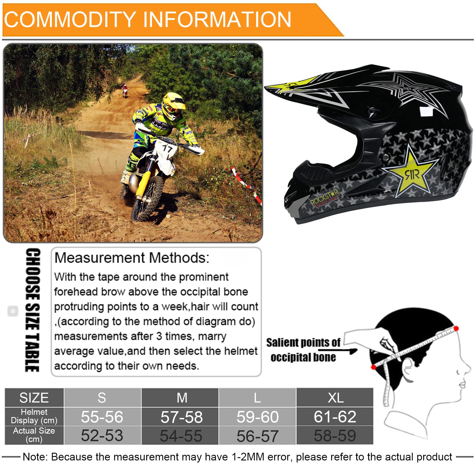 Casco Integrale Motocross, Casco da Cross per Bambini, Casco Downhill con Occhiali Guanti Face Mask Rete Del, Casco Gioventù Caschi del Motociclo - Adatto per Tutte Le Stagioni