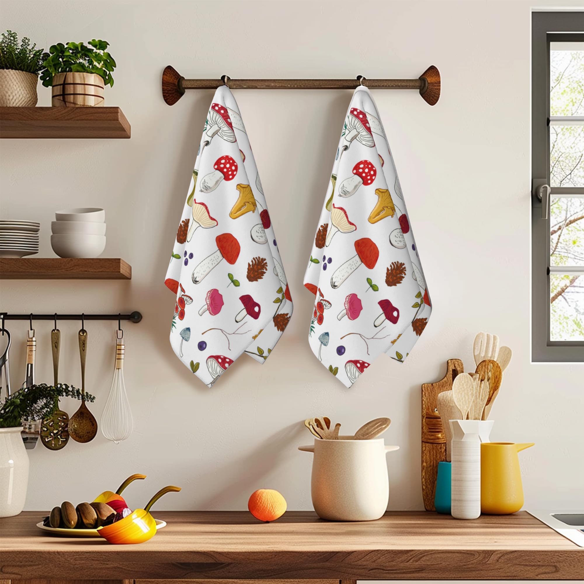 Kaktus & Sukkulenten Handtücher 2er-Set - Mikrofaser, 45,7x61 Cm, Für Bad & Küche