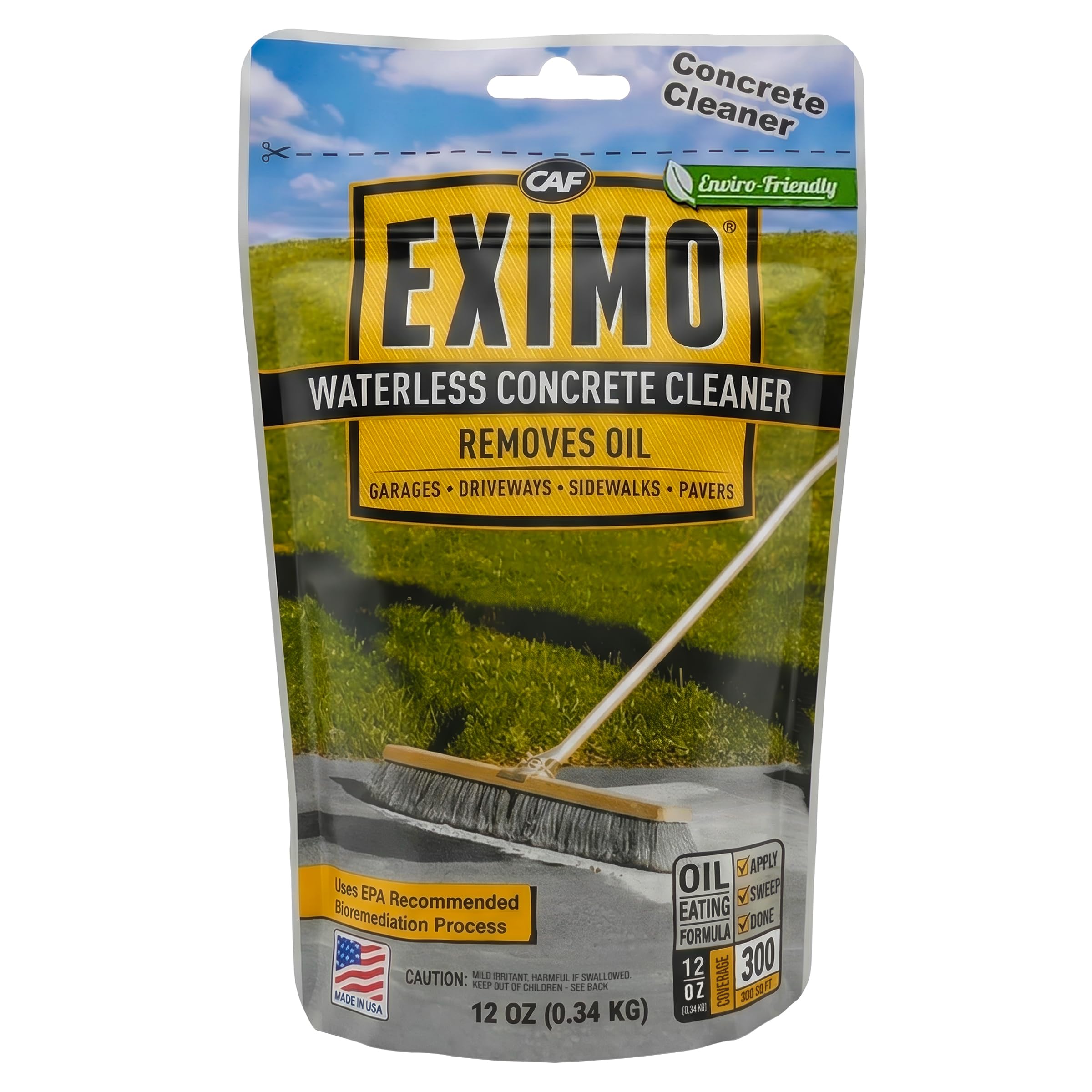 CAF EXIMO | Concrete Cleaner Powder | Oil Stain Remover, Driveways, 0.75 lb