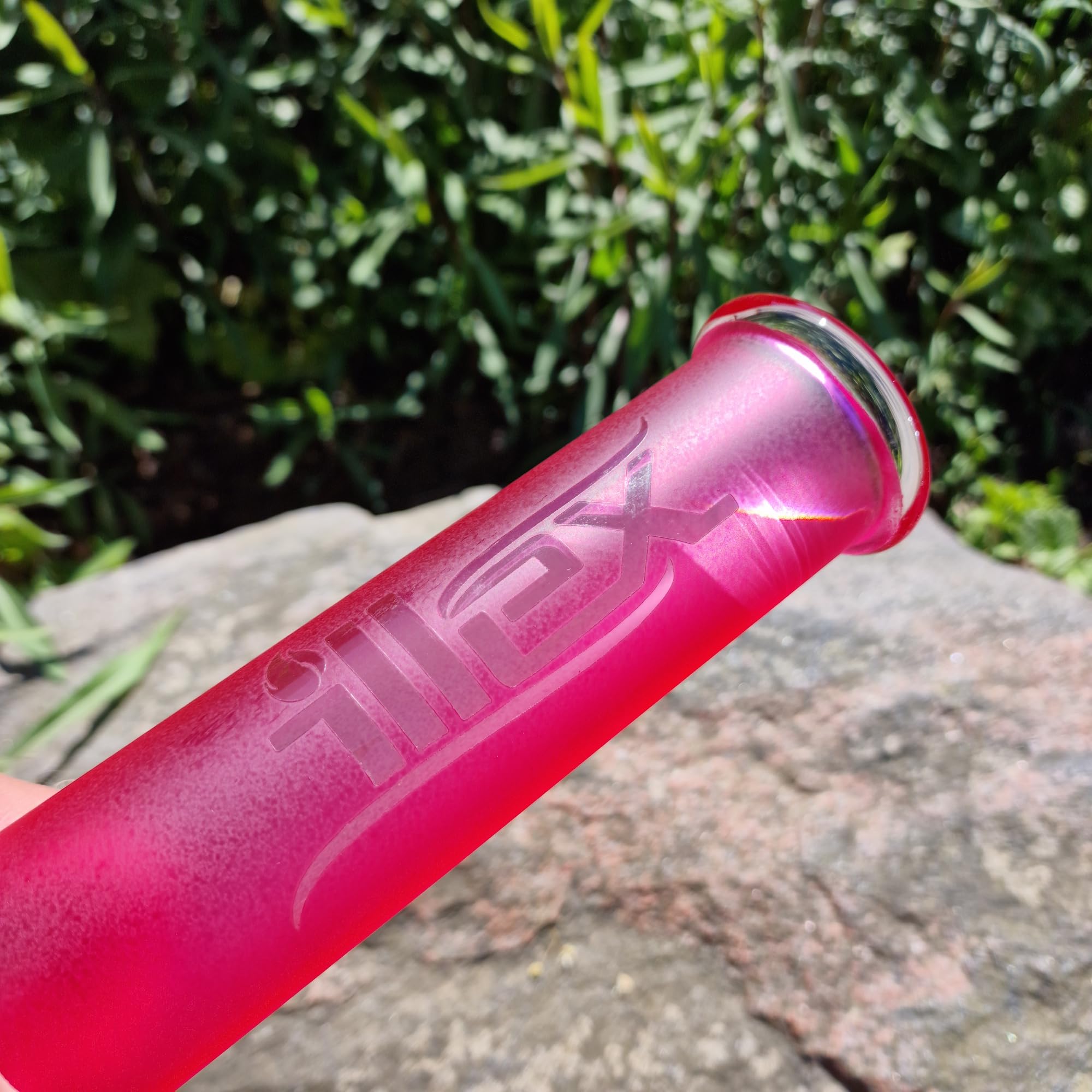 Budawi® 18,8er Glasbong " Pink Lady " mit Kickloch Bong Wasserpfeife 42 cm