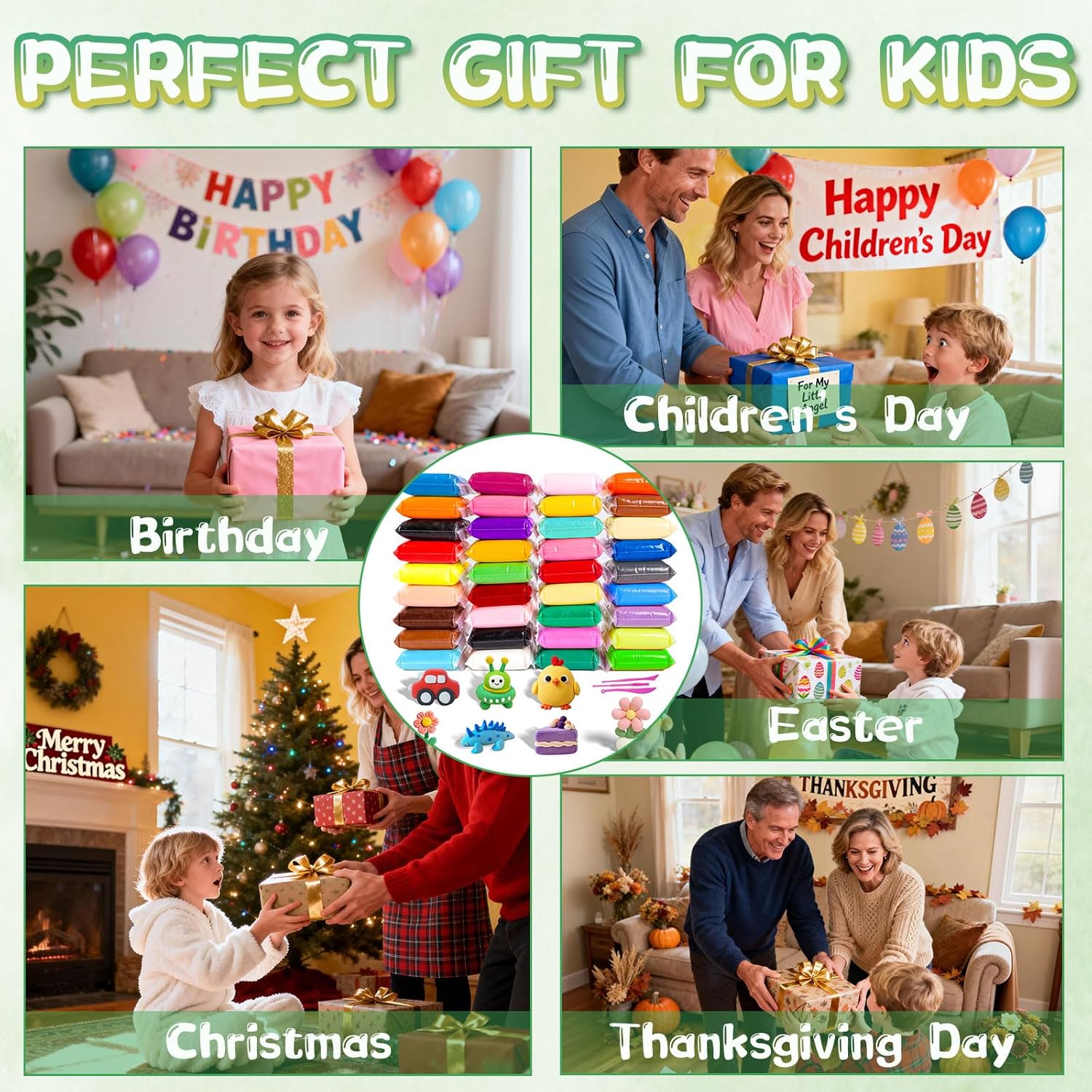 Air Dry Clay - 36 Colors Modeling Clay for Kids, Boys and Girls, Air Dry Clay Bulk Kit for Adults with 3 Sculpting Tools and Instructions, Safe, Non-Toxic, DIY Model Magic Clay Gifts Kids Toys