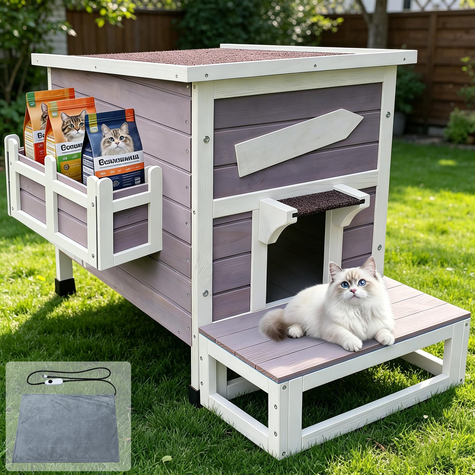 Rockever Wooden Cat House